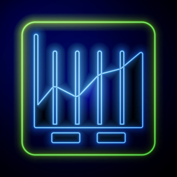 发光的霓虹灯饼图信息图图标孤立图片下载