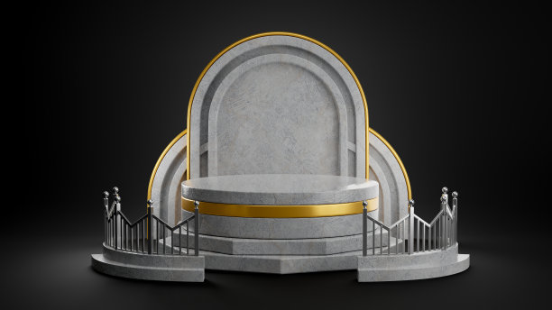 产品展示的混凝土平台的3d渲染图片下载