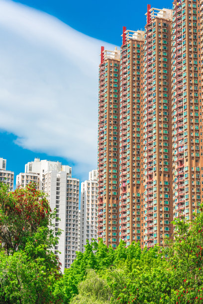 香港的高层住宅大厦图片下载