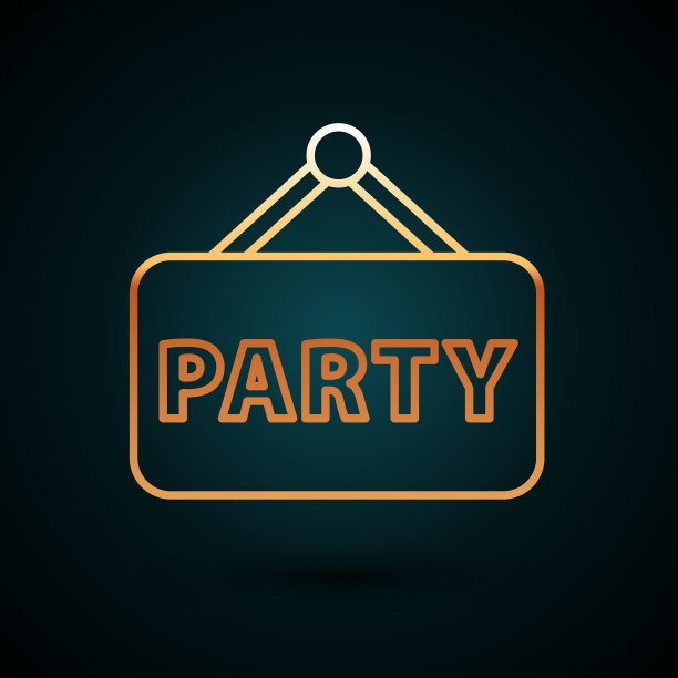 金线招牌图标孤立在黑暗图片下载