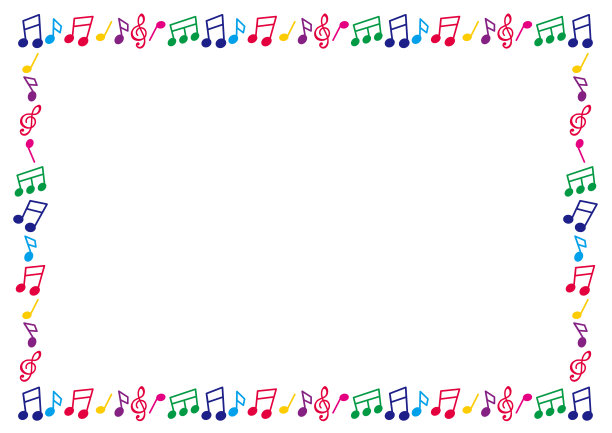 彩色音符插图框图片下载