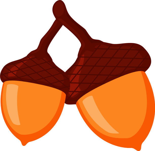 卡通彩色橡子对图片下载