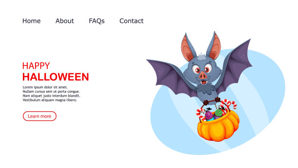 万圣节快乐的滑稽蝙蝠卡通人物图片下载