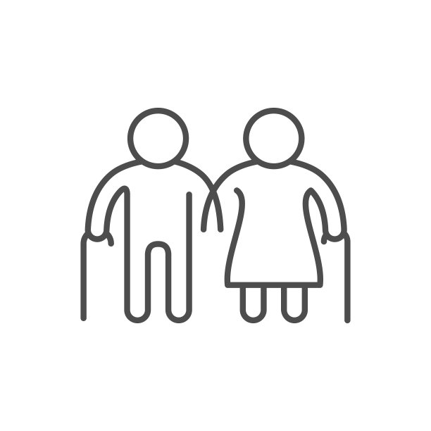 老人线轮廓图标图片下载