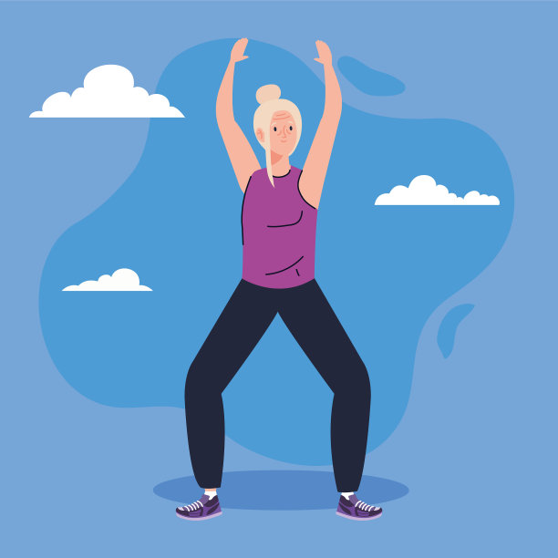 年长妇女在户外练习图片下载