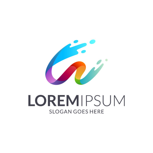 波浪字母w标志模板图片下载