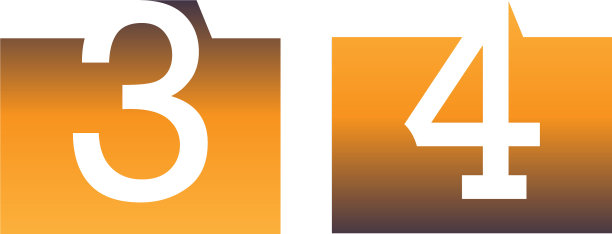 数字34在正方形图标模板图片下载