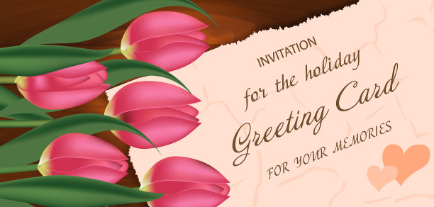 木质背景上的粉红色郁金香花束图片下载