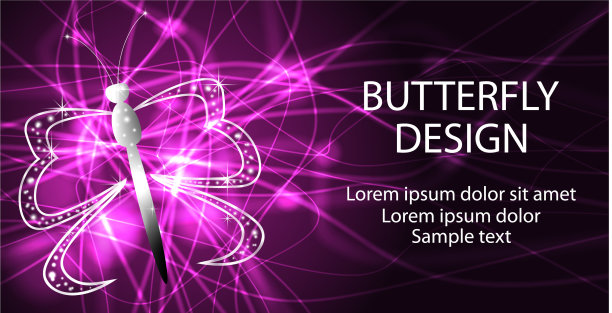 发光的背景与蝴蝶图片下载