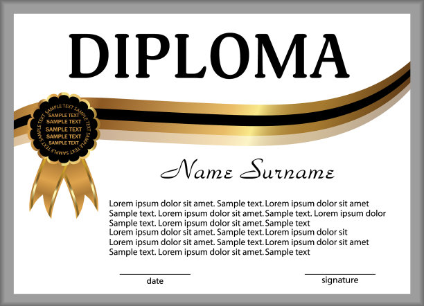 文凭或证书用金色和黑色装饰图片下载