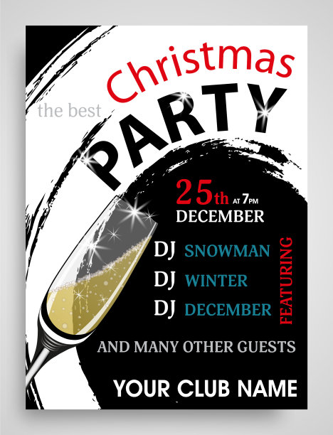 圣诞派对邀请摩登垂直图片下载