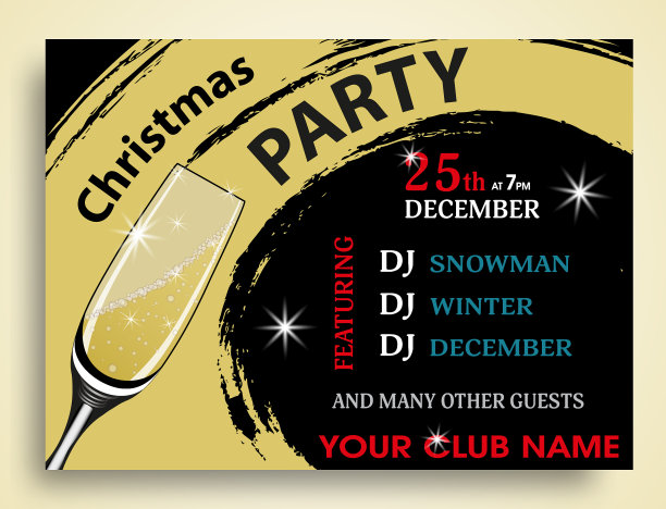 圣诞派对邀请模板图片下载