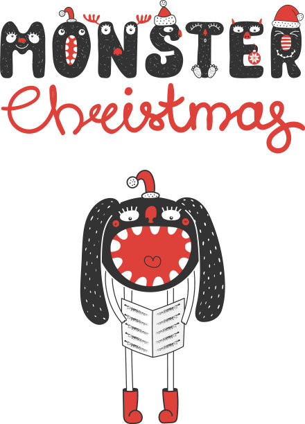 可爱和有趣的圣诞怪物图片下载