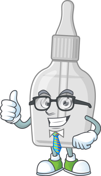卡通瓶与吸管成功商人图片下载