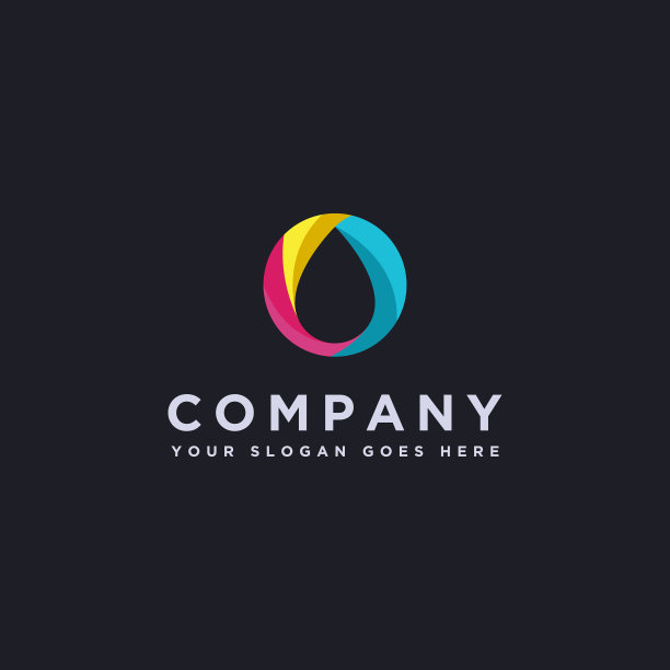 现代抽象墨水滴标志图标模板图片下载