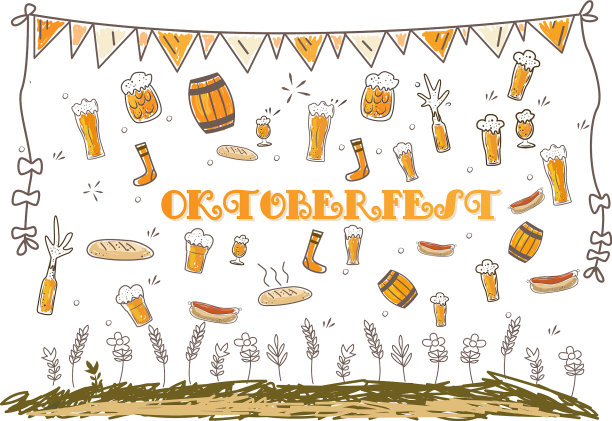 慕尼黑啤酒节手绘涂鸦图片下载