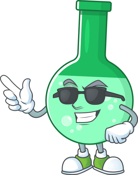 超级可爱的绿色卡通化学瓶图片下载