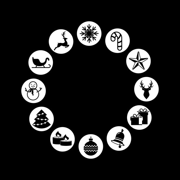 圣诞蜡笔框架鹿圣诞球图片下载