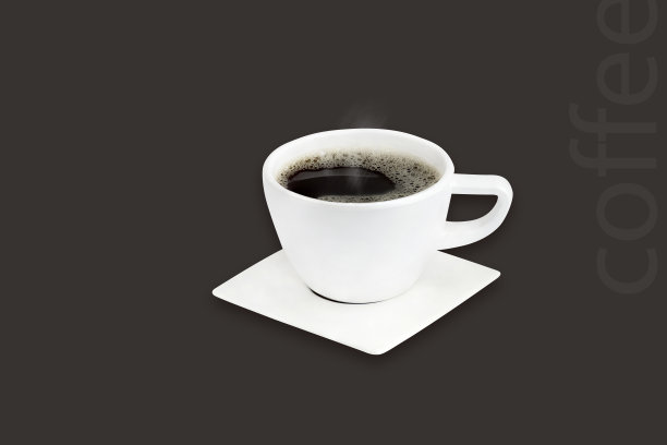白色杯子的黑咖啡孤立的背景与剪辑路径2图片下载