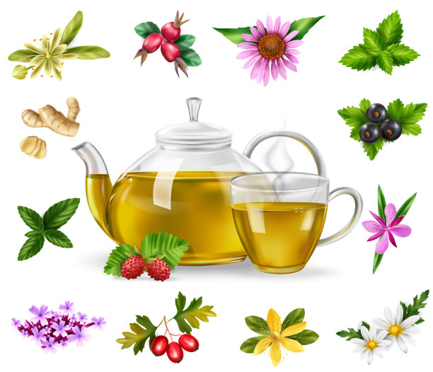 草药茶具图片下载