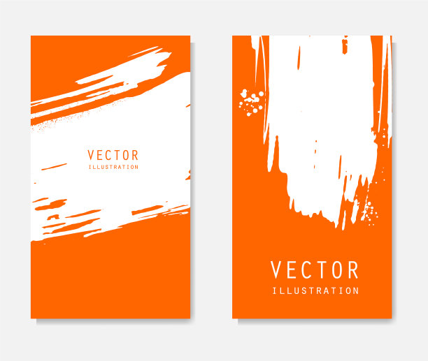 抽象的墨水刷条幅设置与垃圾的效果图片下载