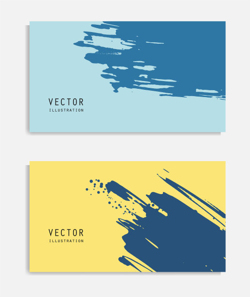 抽象的墨水刷条幅设置与垃圾的效果图片下载