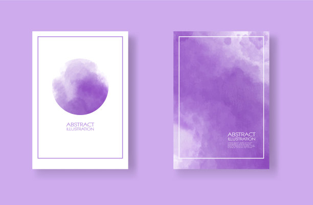 卡片与水彩元素设置手绘图片下载