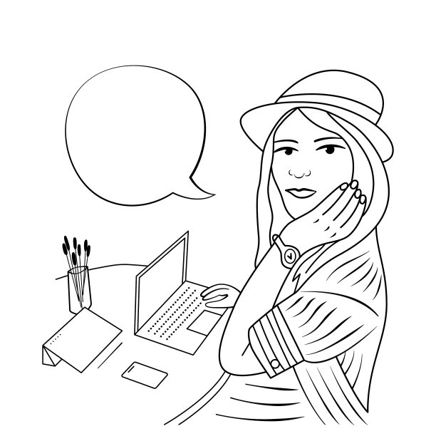 戴着帽子的年轻女孩坐着聊天图片下载