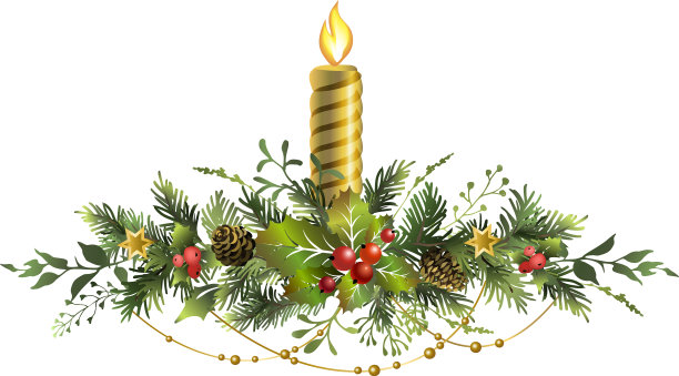 圣诞红莓杉木花环图片下载