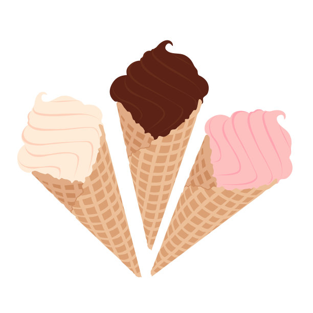 各种巧克力威化筒冰淇淋图片下载