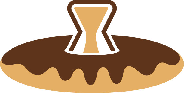 甜甜圈时钟标志设计模板面包房标志图片下载