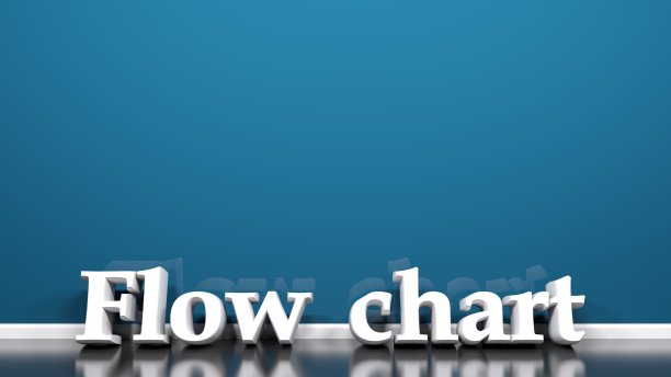 流程图蓝色背景页面- 3D渲染插图图片下载