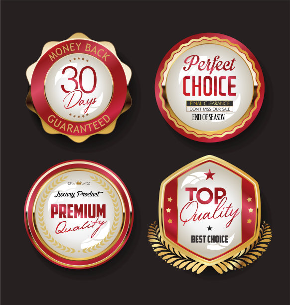 复古的金色徽章标签和丝带981图片下载