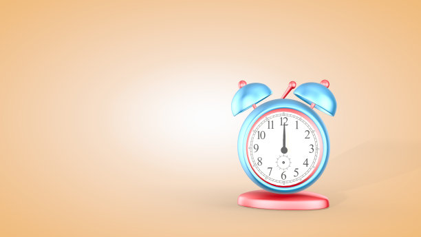 时间，可爱的闹钟孤立。三维渲染图片下载