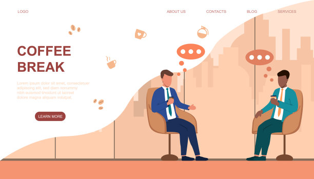 两个穿着西装的商人坐在里面图片下载