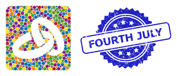 垃圾摇滚7月4日邮票印章和彩色图片下载