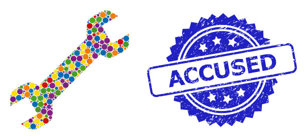 刮花了被指控的印章和彩色马赛克图片下载