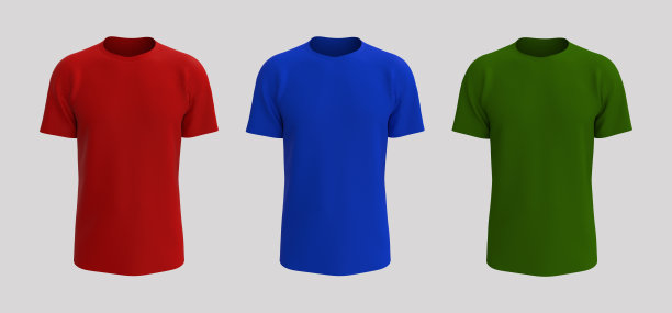 男士短袖t恤模型在前视图图片下载