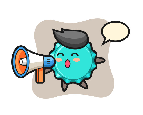 手持扩音器的瓶盖人物图片下载