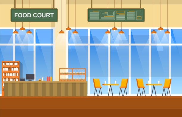 美食广场室内室内空餐厅图片下载