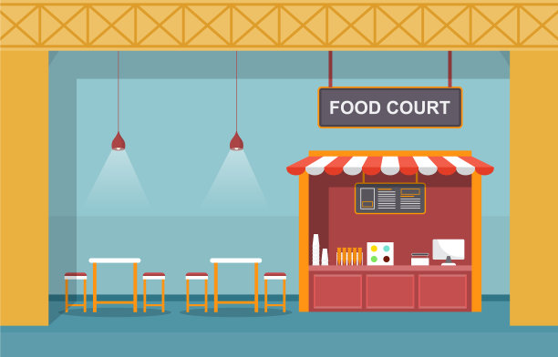 美食广场室内室内空餐厅图片下载