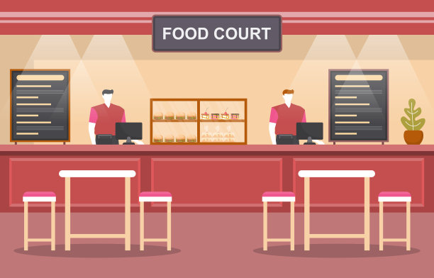 人在美食广场室内室内餐厅图片下载