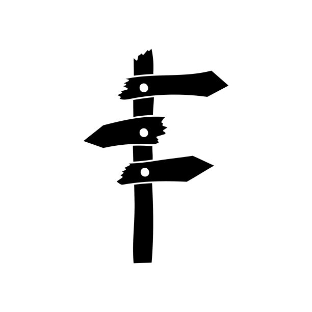 涂鸦路标孤立在白色模板箭头上图片下载