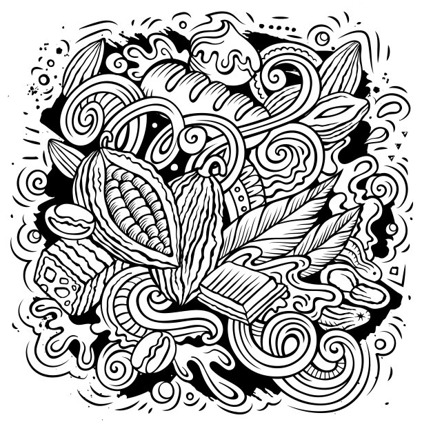巧克力手绘矢量涂鸦插图。图片下载