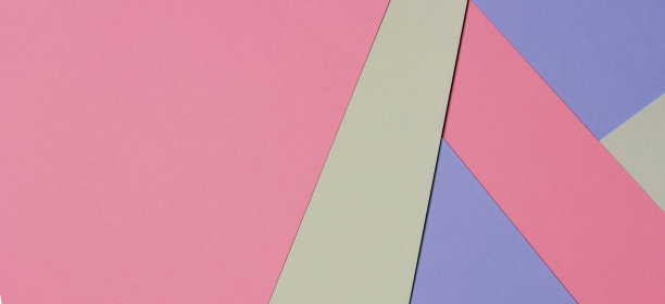 抽象彩色纸纹理背景。最小的几何形状和线条在浅蓝色，粉，绿色的颜色图片下载