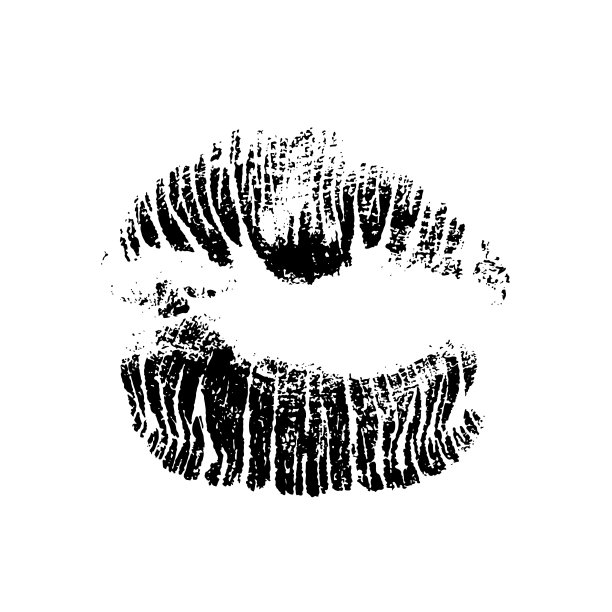 唇痕印印章嘴孤立在白色图片下载