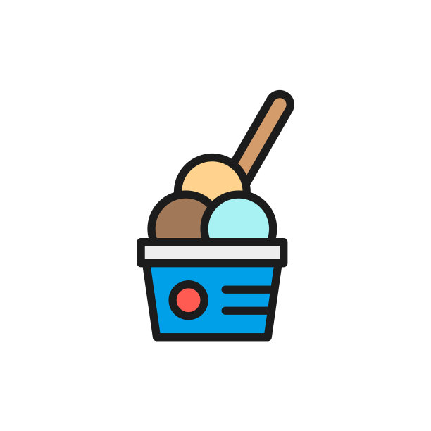 冰淇淋球在杯外送平色线图片下载