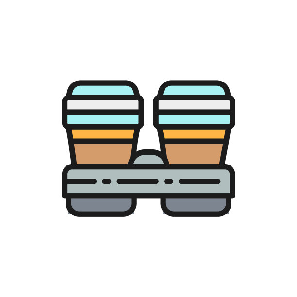 咖啡在硬纸板杯外卖平色线图片下载