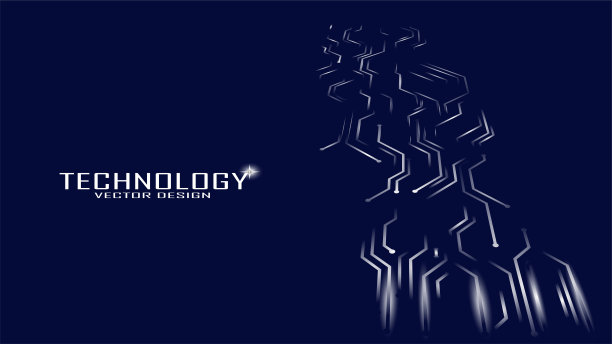 技术线路黑色数字背景。矢量图形。图片下载