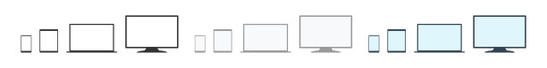 设备图标:一组电脑、笔记本电脑、平板电脑和智能手机。平的风格。插图图片下载